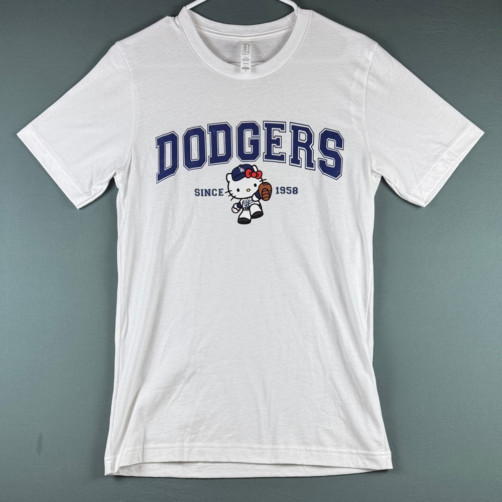 White Dodgers Hello Kitty T-Shirt